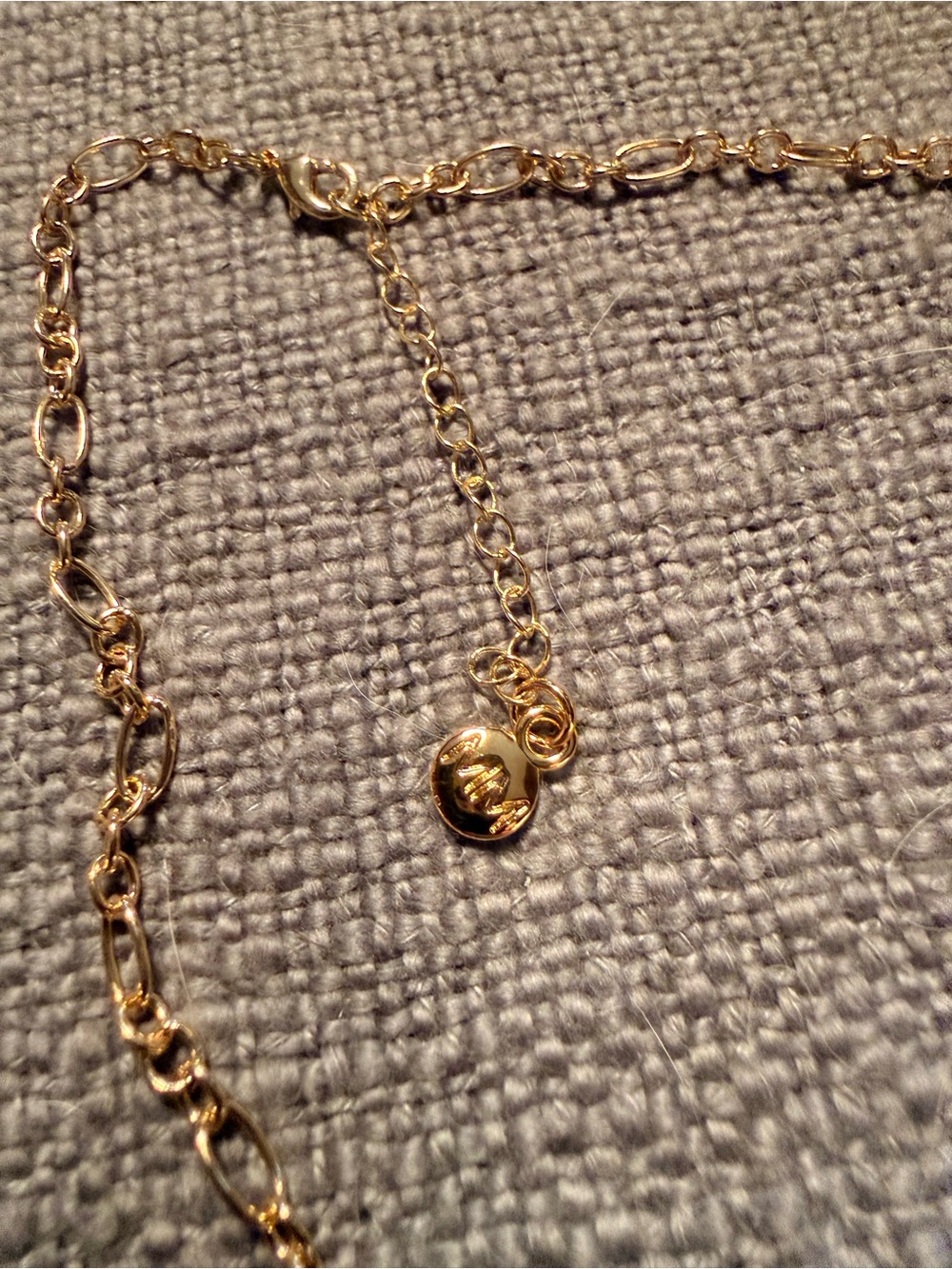 24k Gold Plated Charm Necklace with Emerald Green Gemstone - Picture 4 of 5